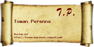 Toman Perenna névjegykártya